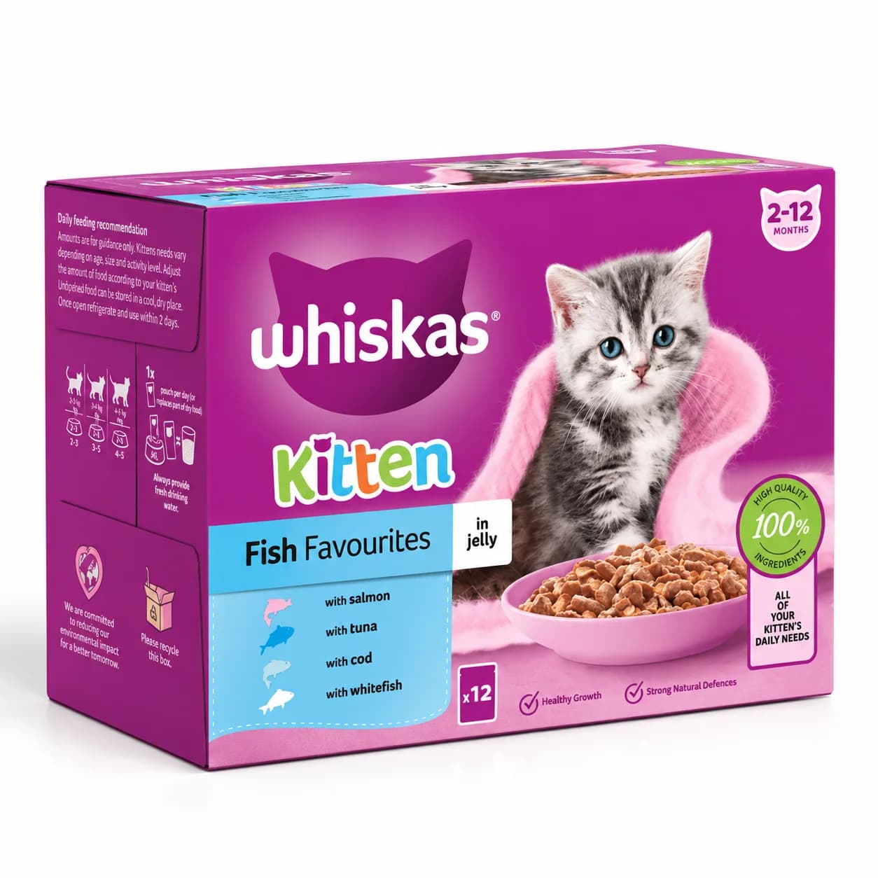Whiskas Kitten 2-12 Months Fish Favourites in Jelly Wet Kitten Food Pouches