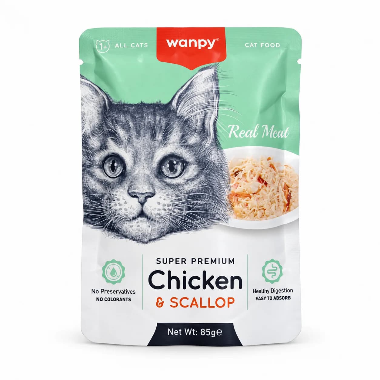 Wanpy Super Premium Chicken And Scallops Wet Cat Food – 85 GRAMS